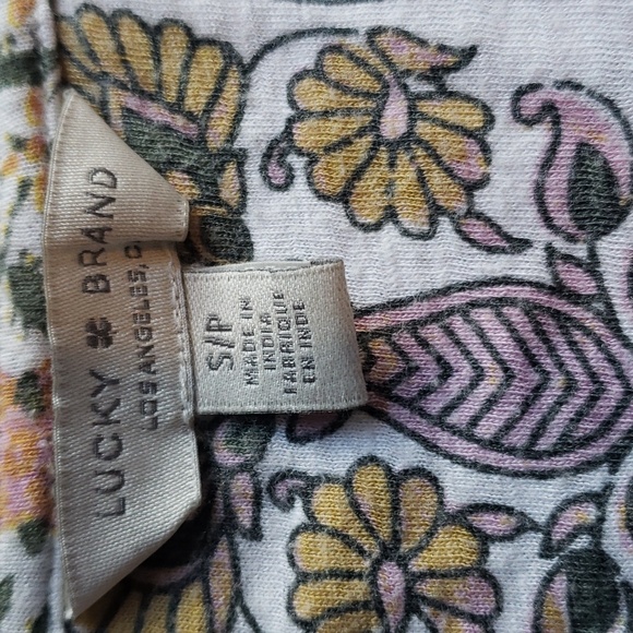 Lucky Floral Short-Sleeve V-Neck Top with Knot Women's Size S - 2/$20 - Picture 4 of 8